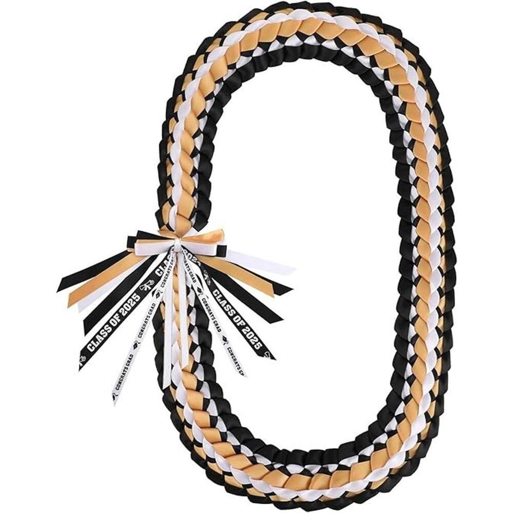 Black, White, and Gold Class of 2025 Leis/ NEW/ 2pc